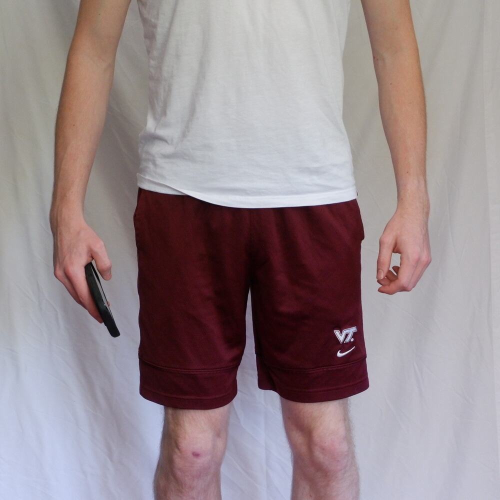 Nike Virginia Tech Hokies Dri-FIT Athletic Shorts Mens Medium Maroon VT